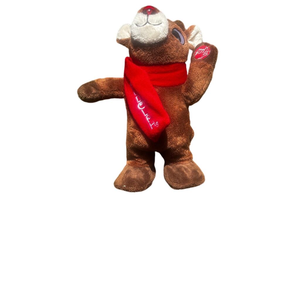 Singing Rudolph the Red Nose Reindeer Animated 11" Tall